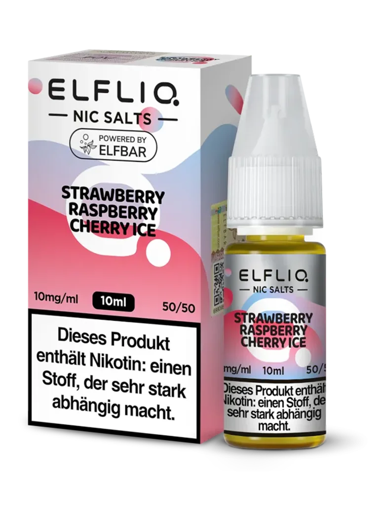 ELFLIQ - Nikotinsalz Liquid - Strawberry Raspberry Cherry Ice - 10mg